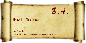 Buzi Anina névjegykártya