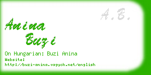 anina buzi business card